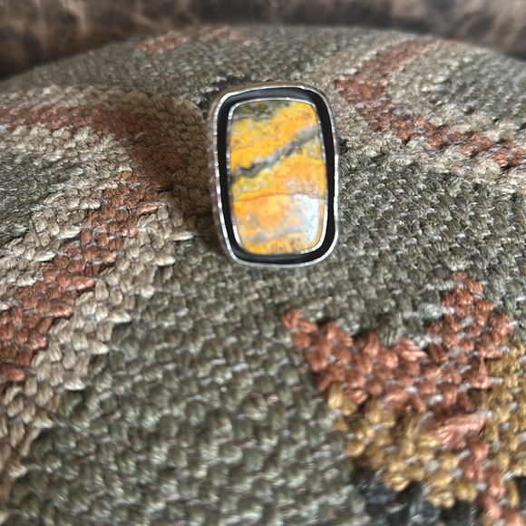 Bumble bee jasper ring, size 9 - Picture 4 of 5